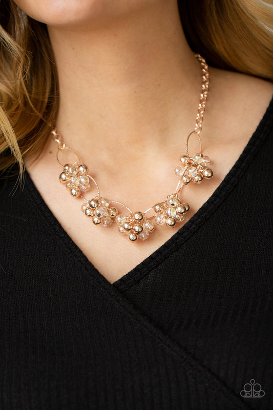 Effervescent Ensemble - rose gold - Paparazzi necklace