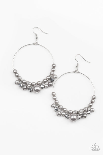 Effortless Effervescence - silver - Paparazzi earrings