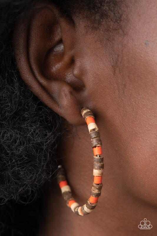 Effortlessly Earthy - orange - Paparazzi earrings