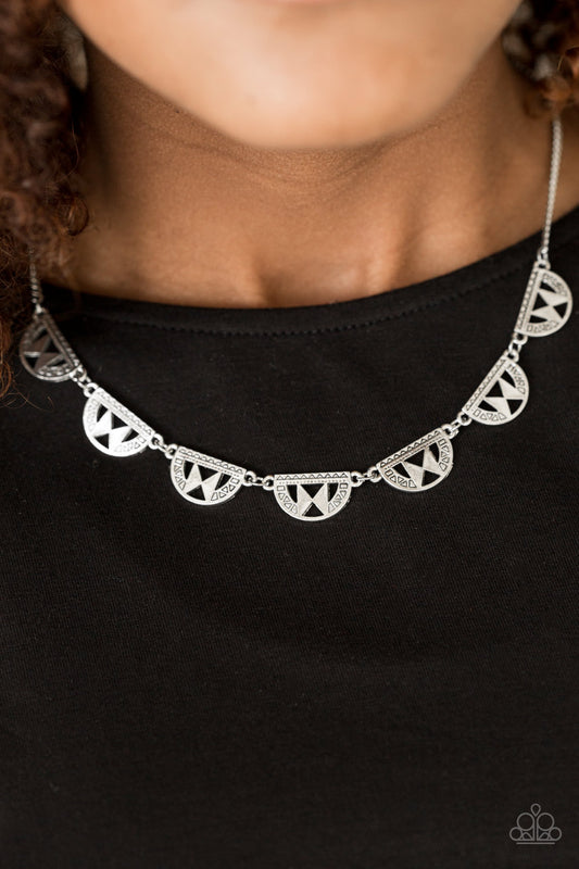 Egyptian Empire - silver - Paparazzi earrings