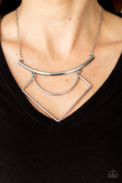 Egyptian Edge - silver - Paparazzi necklace