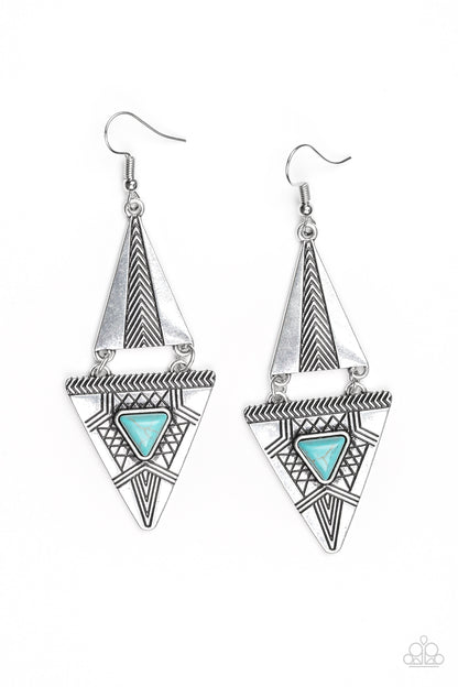 El Paso Edge - blue - Paparazzi earrings