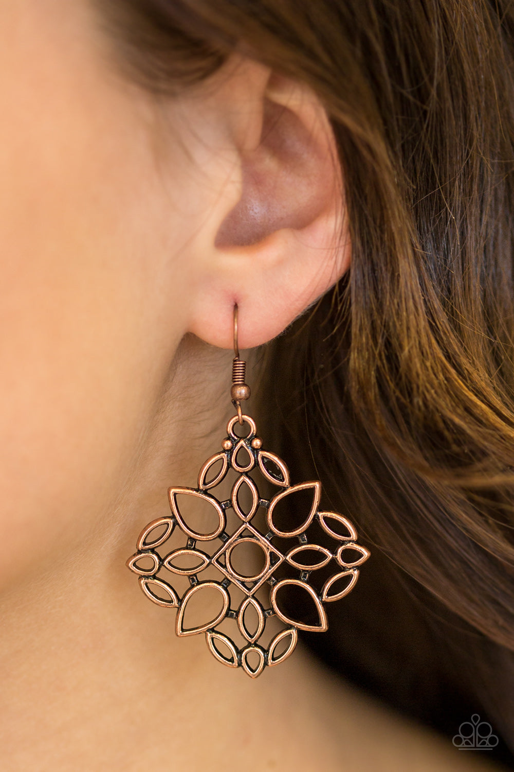 Elaborate Scheme - copper - Paparazzi earrings