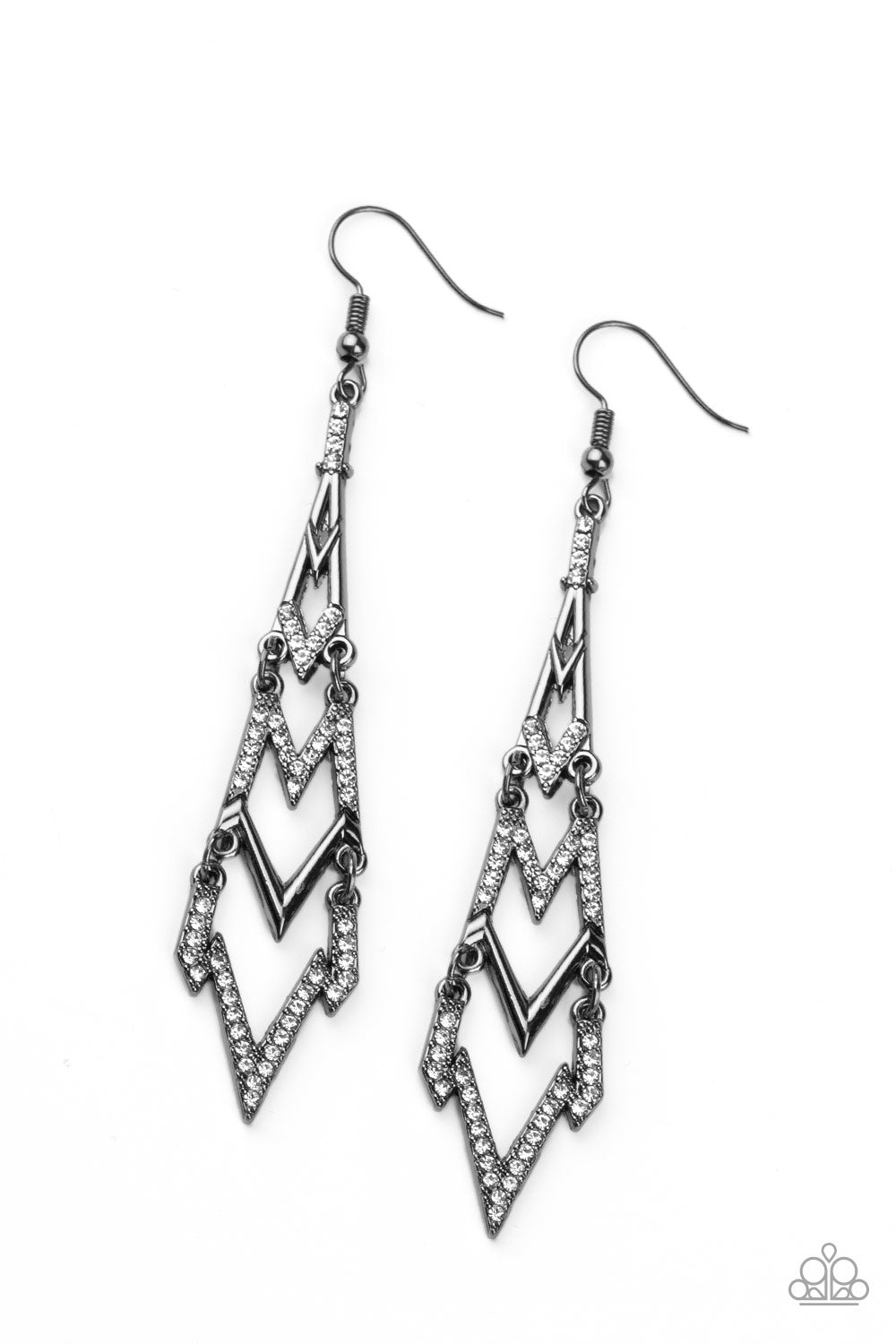 Electric Shimmer - black - Paparazzi earrings
