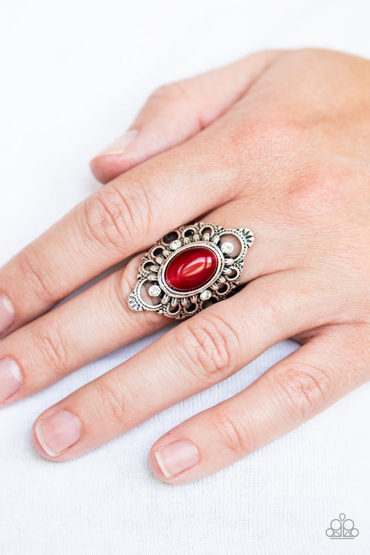 Elegantly Enchanted - red - Paparazzi ring