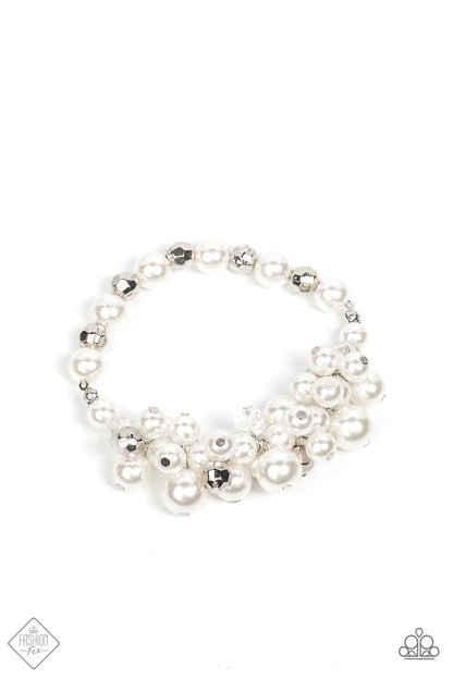 Elegantly Exaggerated - white - Paparazzi bracelet