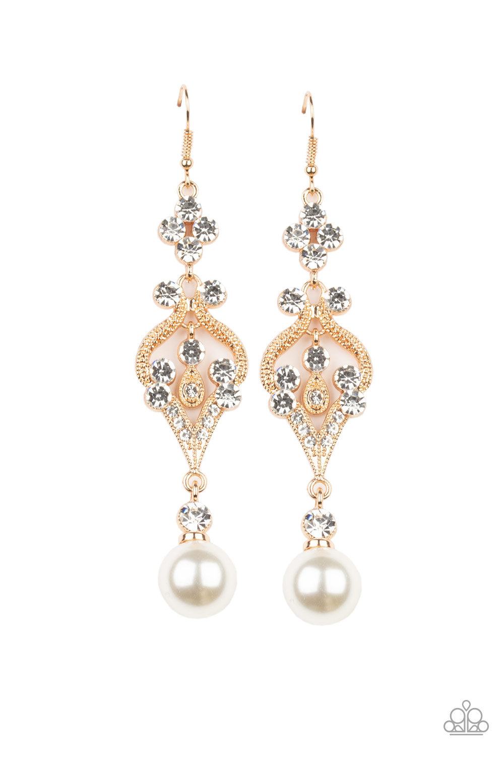 Elegantly Extravagant - gold - Paparazzi earrings