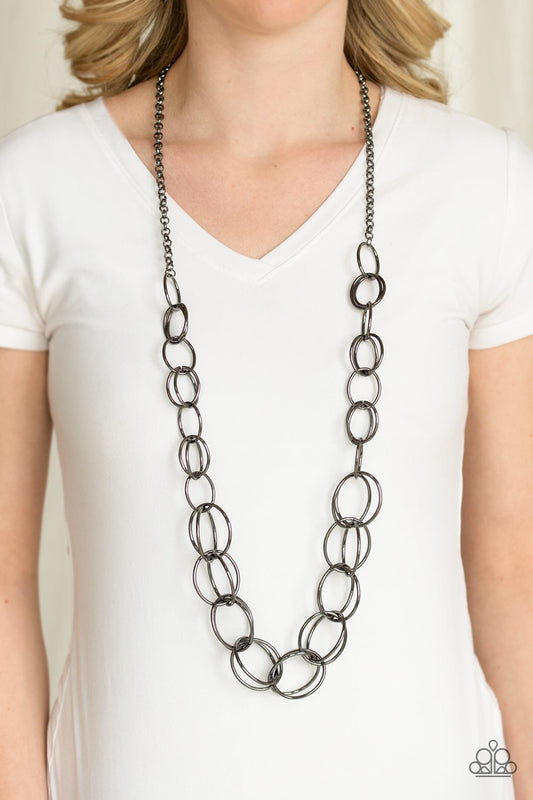 Elegantly Ensnared-black-Paparazzi necklace