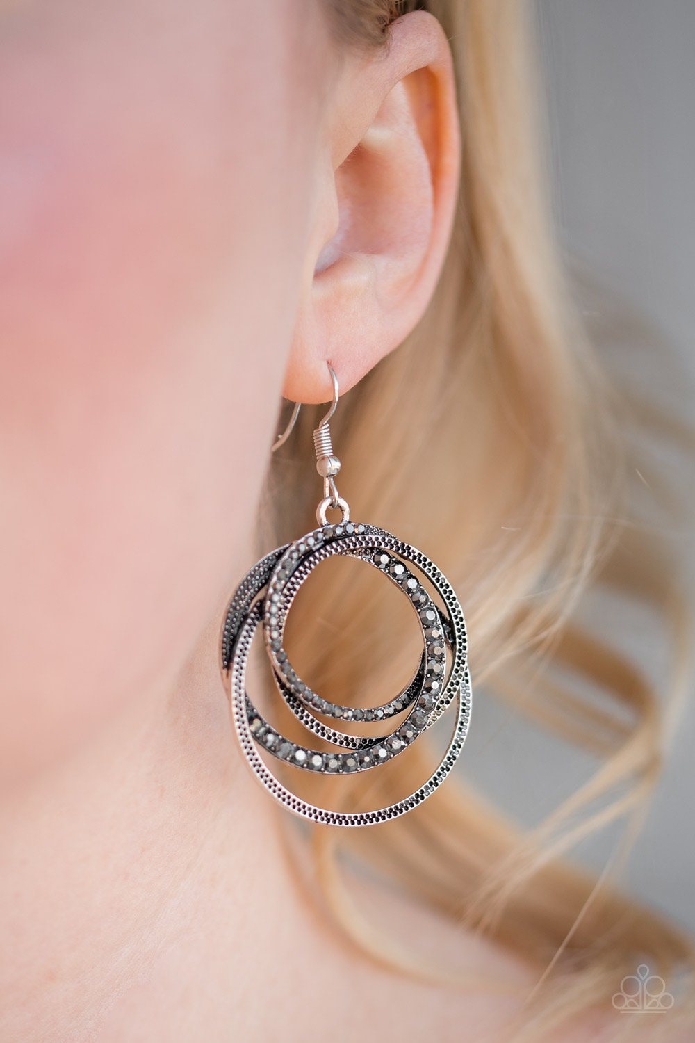 Elegantly Entangled - silver - Paparazzi earrings