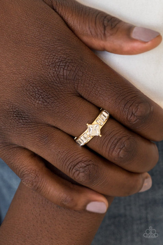 Elegantly Ever After-gold-Paparazzi ring