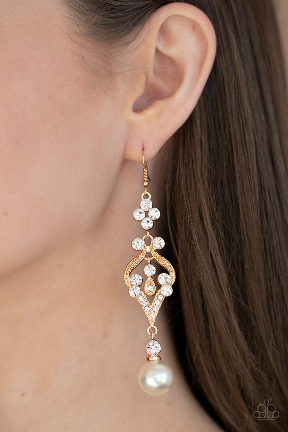 Elegantly Extravagant - gold - Paparazzi earrings