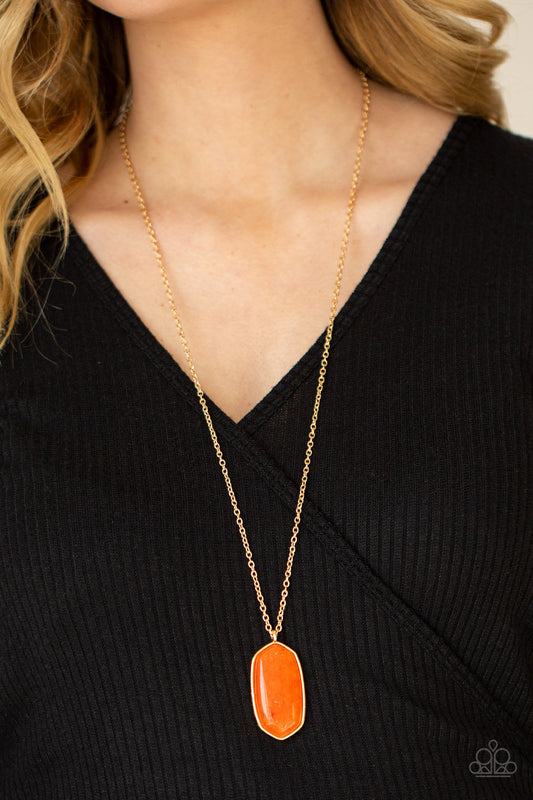 Elemental Elegance - orange - Paparazzi necklace