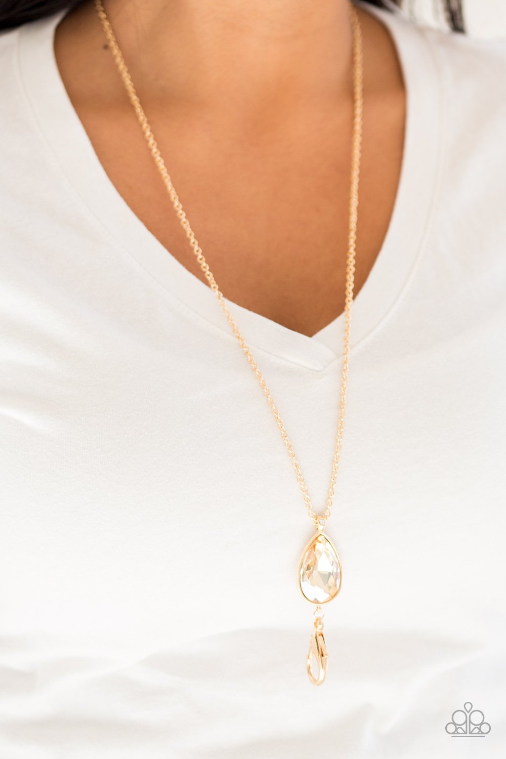 Elite Shine - gold - Paparazzi LANYARD necklace