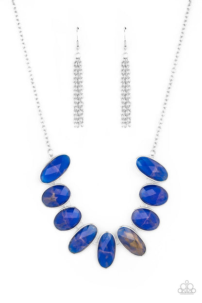 Elliptical Episode - blue - Paparazzi necklace