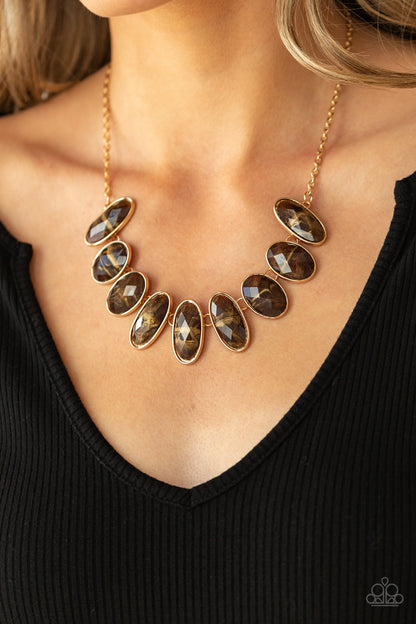 Elliptical Episode - brown - Paparazzi necklace