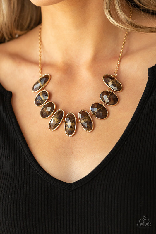 Elliptical Episode - brown - Paparazzi necklace