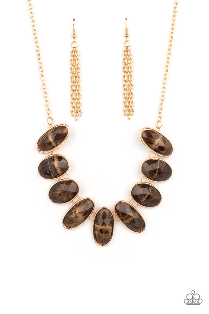 Elliptical Episode - brown - Paparazzi necklace
