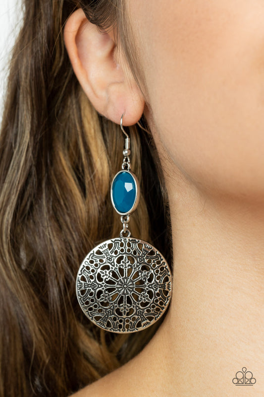 Eloquently Eden - blue - Paparazzi earrings