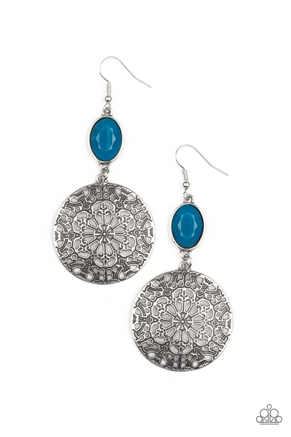 Eloquently Eden - blue - Paparazzi earrings