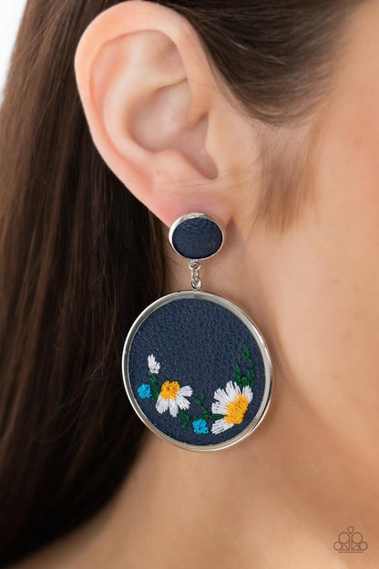 Embroidered Gardens - blue - Paparazzi earrings