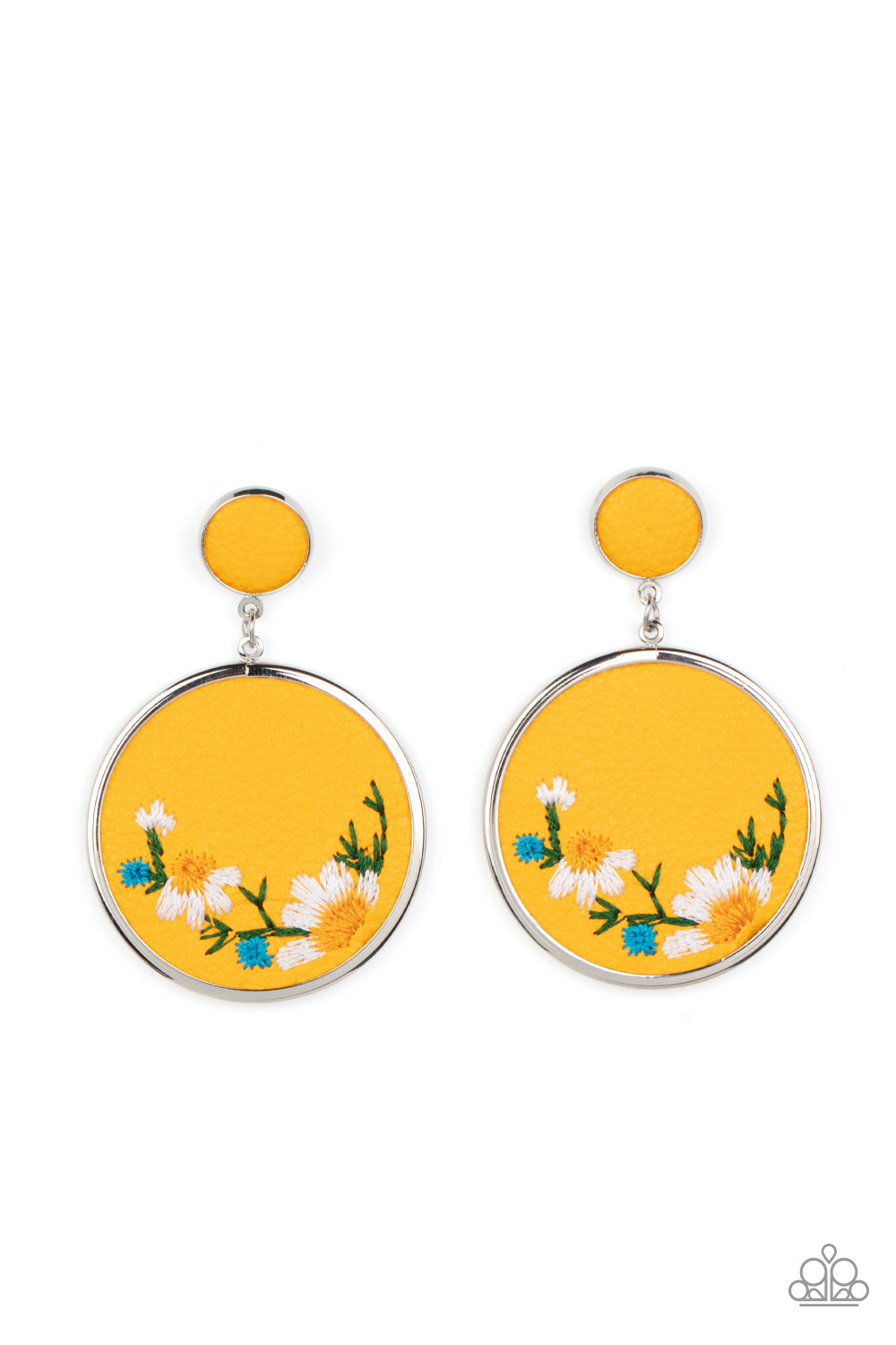 Embroidered Gardens - yellow - Paparazzi earrings