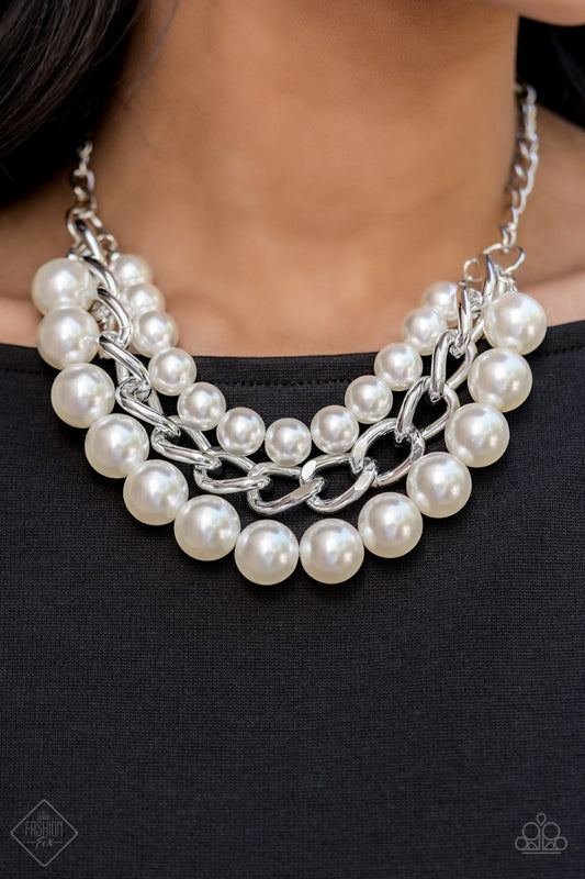 Empire State Empress-white-Paparazzi necklace