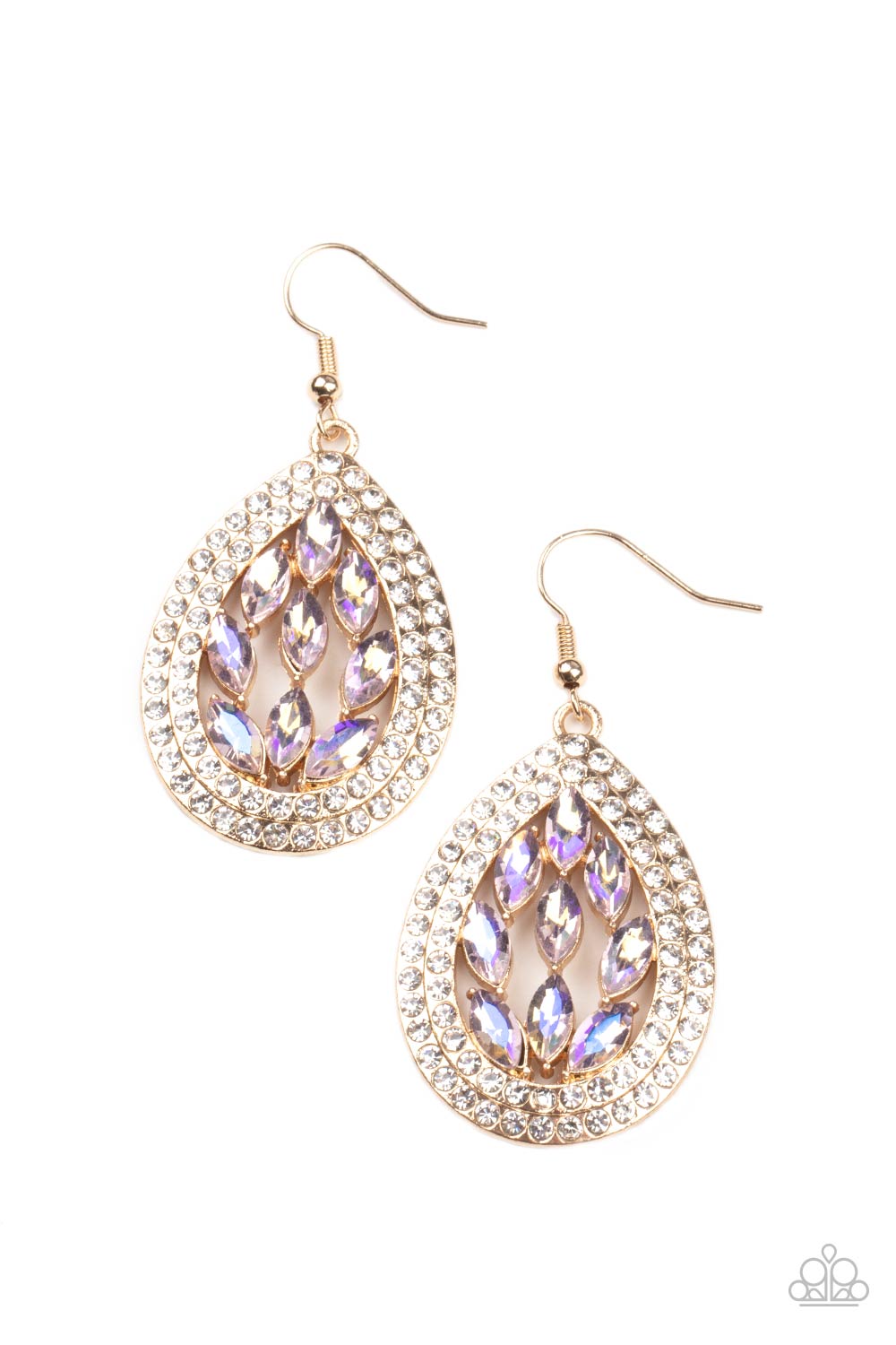 Encased Elegance - gold - Paparazzi earrings