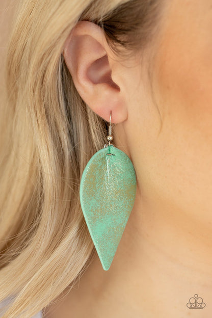 Enchanted Shimmer-green-Paparazzi earrings