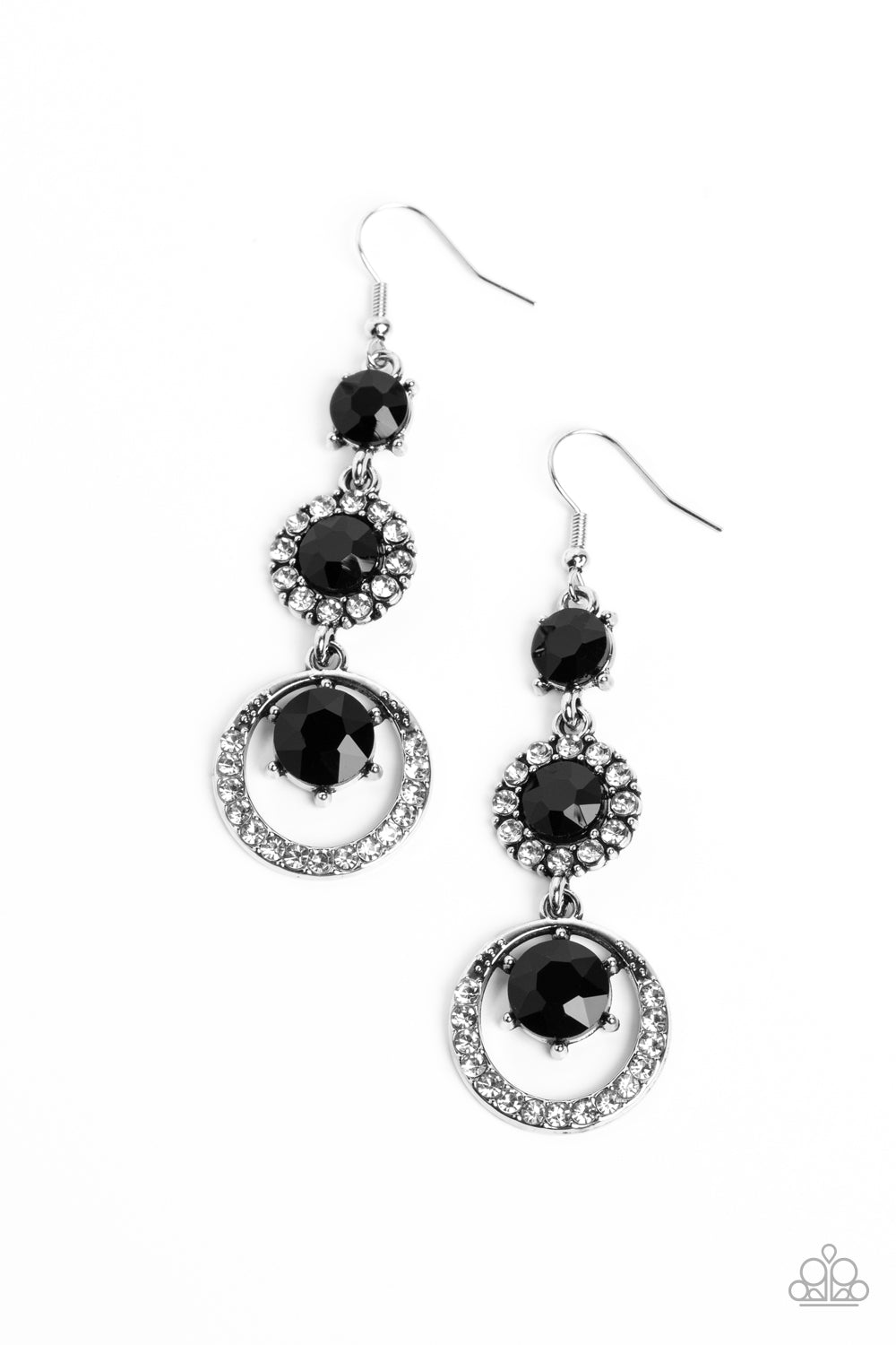 Enchanting Effulgence - black - Paparazzi earrings