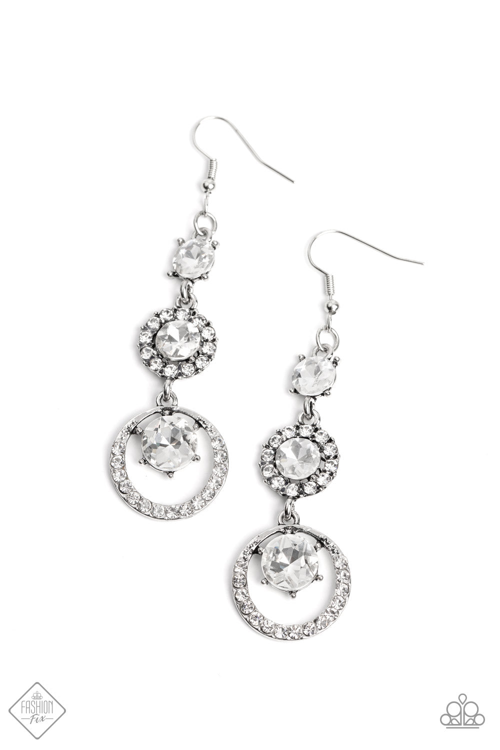 Enchanting Effulgence - white - Paparazzi earrings