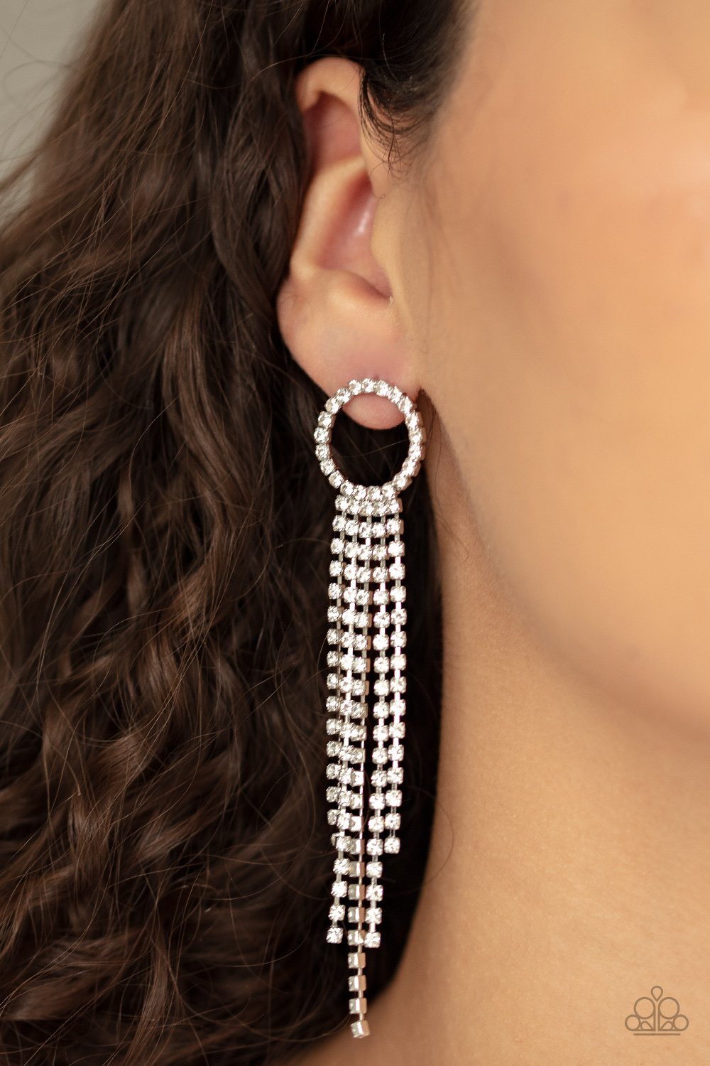 Endless Sheen-white-Paparazzi earrings