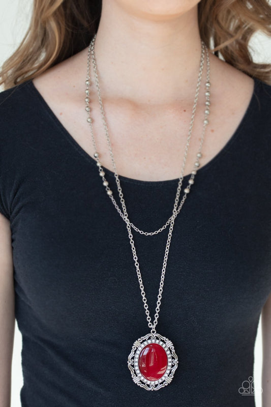 Endlessly Enchanted-red-Paparazzi necklace