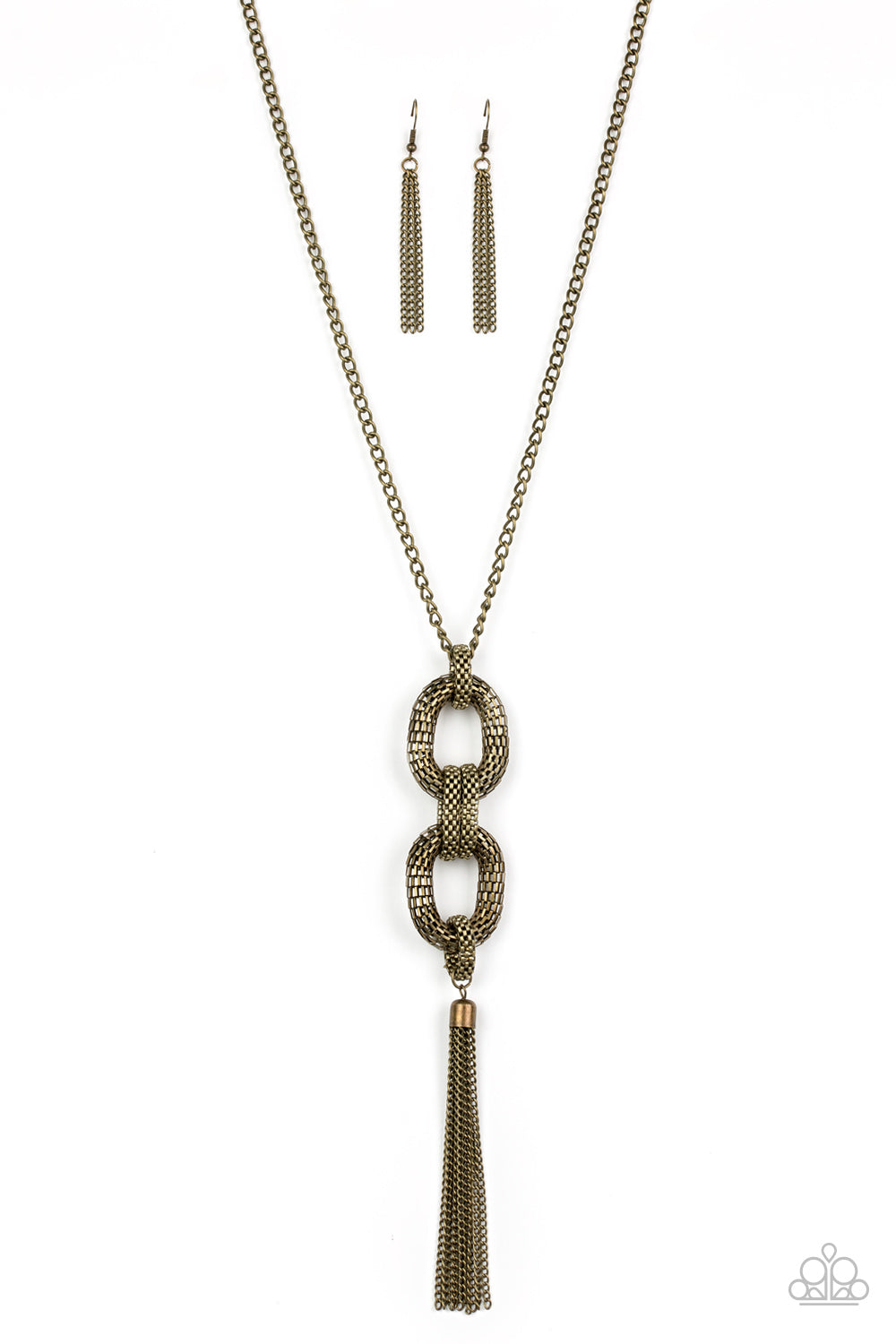 Enmeshed in Mesh - brass - Paparazzi necklace