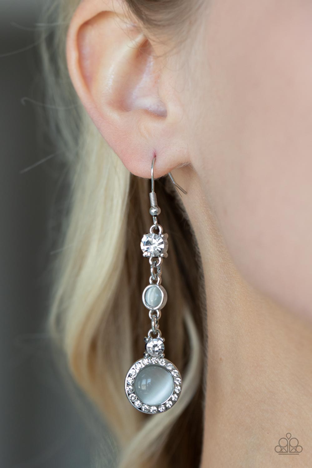 Epic Elegance - white - Paparazzi earrings