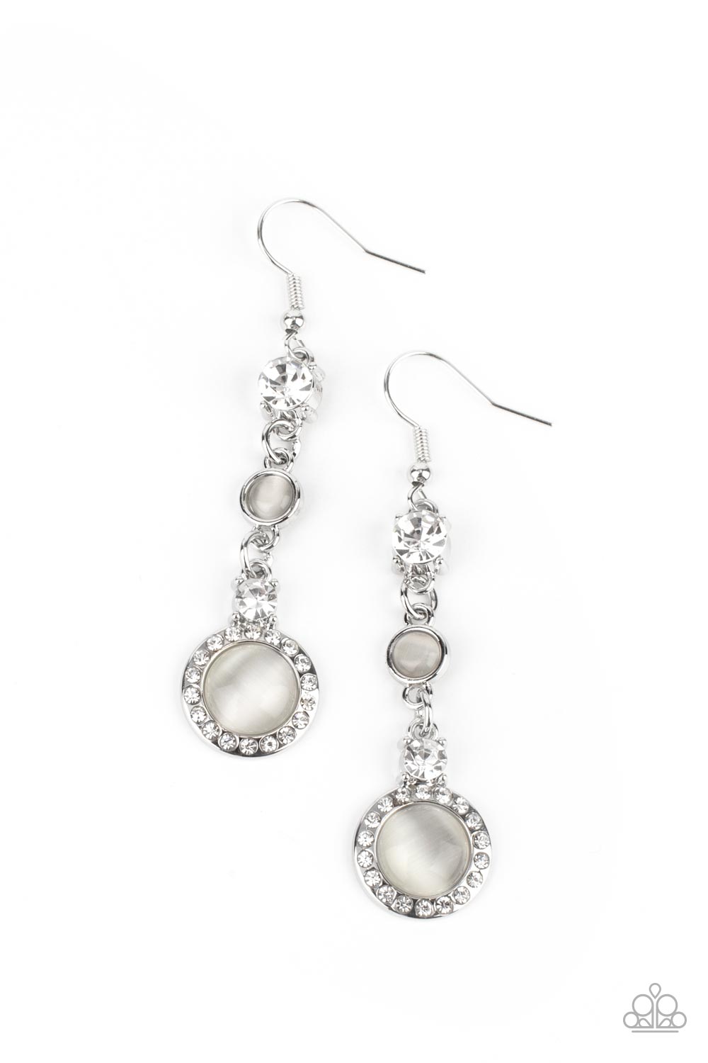 Epic Elegance - white - Paparazzi earrings