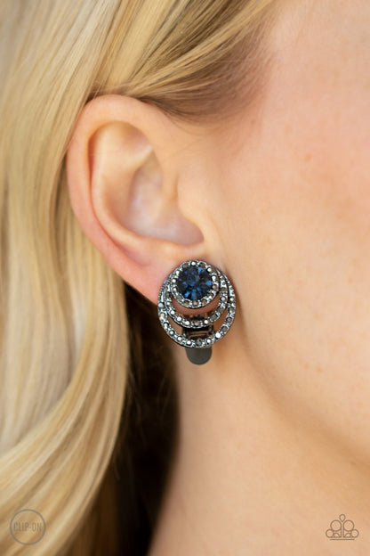 Epic Epicenter-blue-Paparazzi CLIP ON earrings