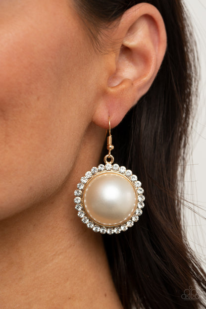 Esteemed Elegance - gold - Paparazzi earrings