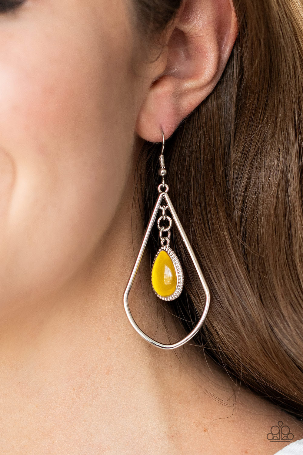 Ethereal Elegance - yellow - Paparazzi earrings