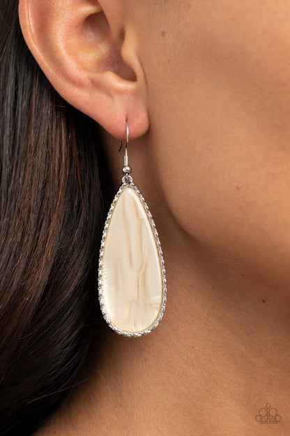 Ethereal Eloquence - white - Paparazzi earrings