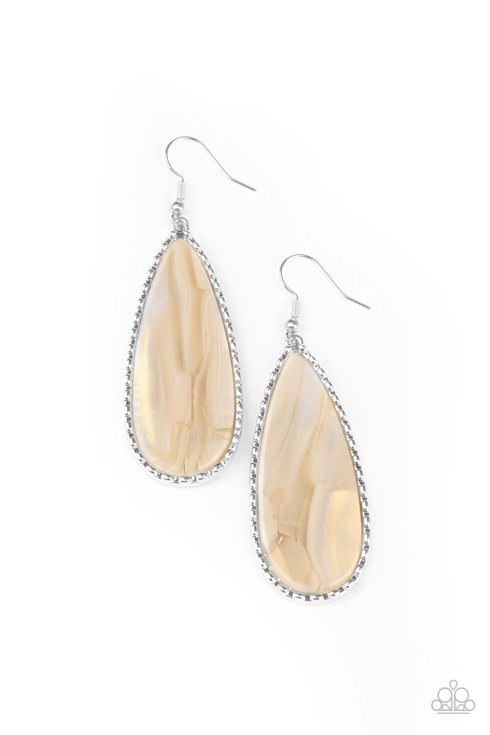 Ethereal Eloquence - white - Paparazzi earrings
