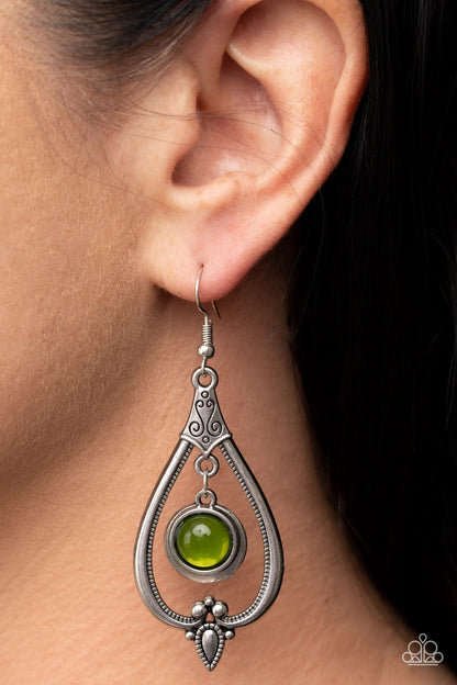 Ethereal Emblem - green - Paparazzi earrings