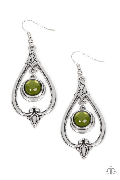 Ethereal Emblem - green - Paparazzi earrings