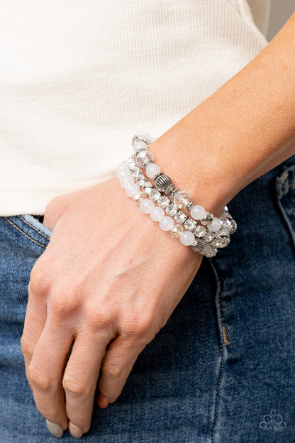 Ethereal Etiquette - white - Paparazzi bracelet