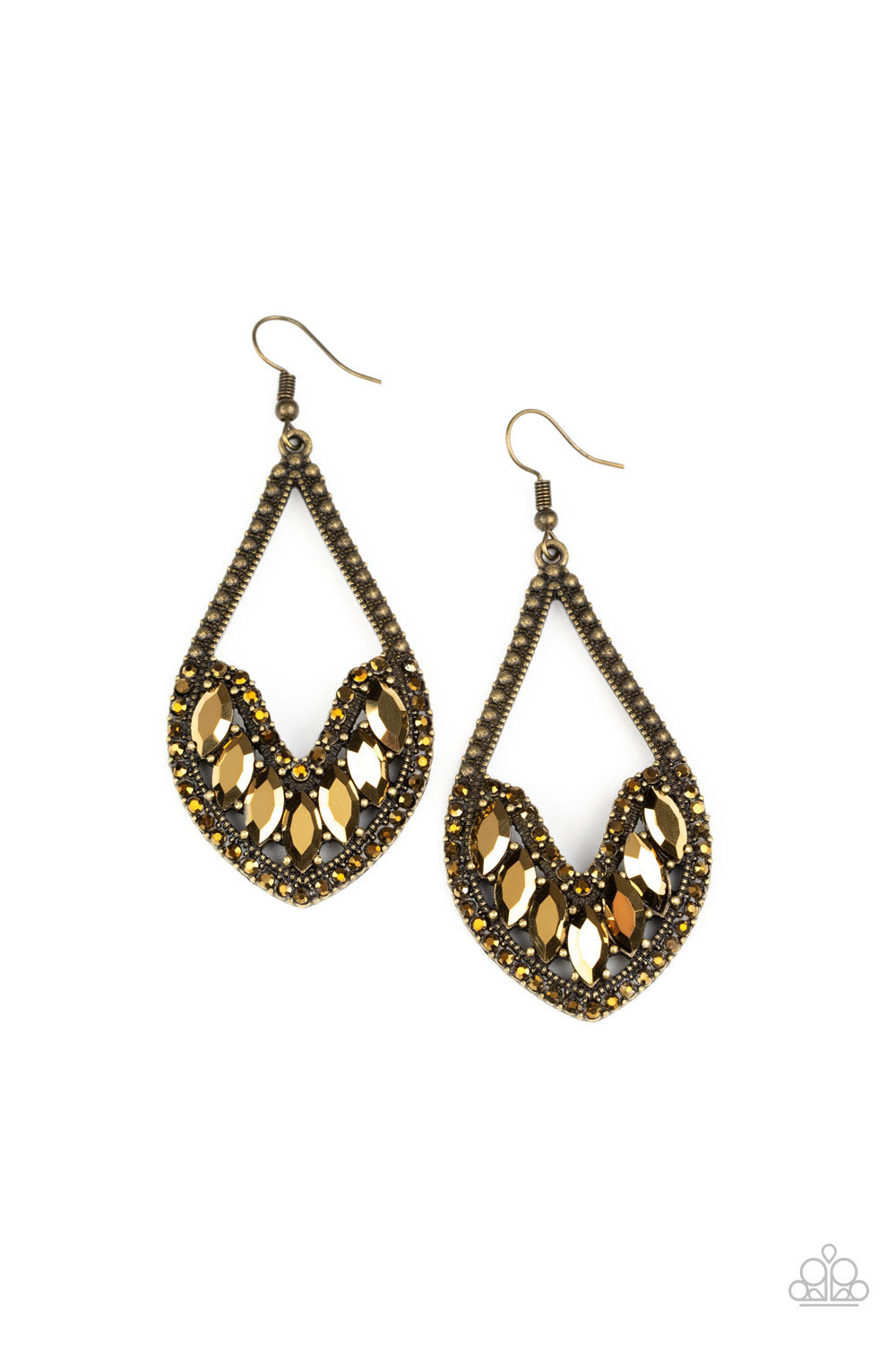 Ethereal Expressions - brass - Paparazzi earrings