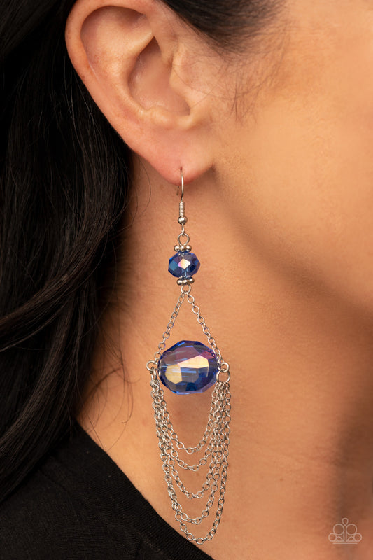 Ethereally Extravagant - blue - Paparazzi earrings