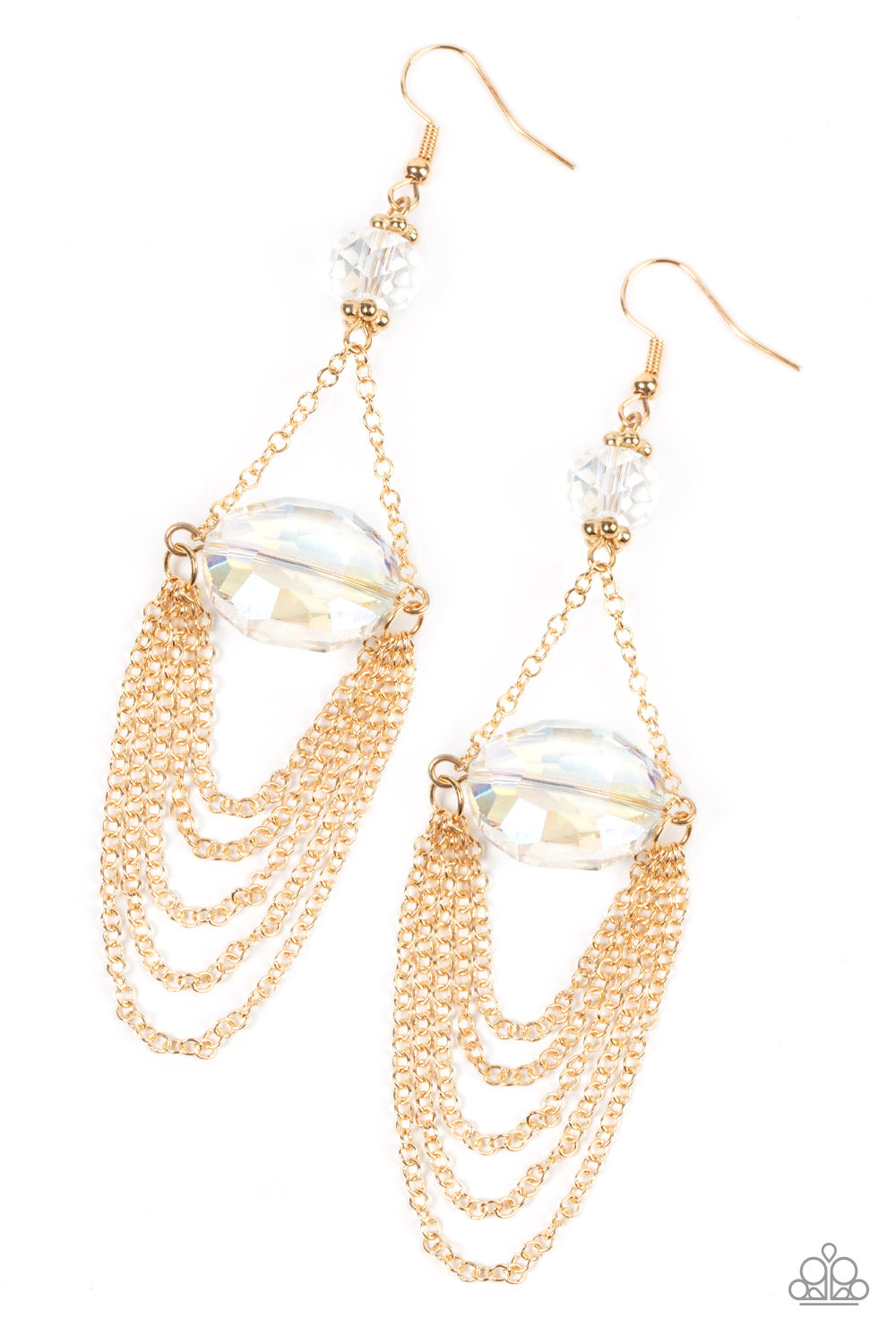 Ethereally Extravagant - gold - Paparazzi earrings