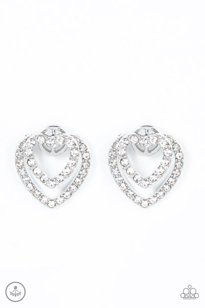 Ever Enamored - white - Paparazzi earrings