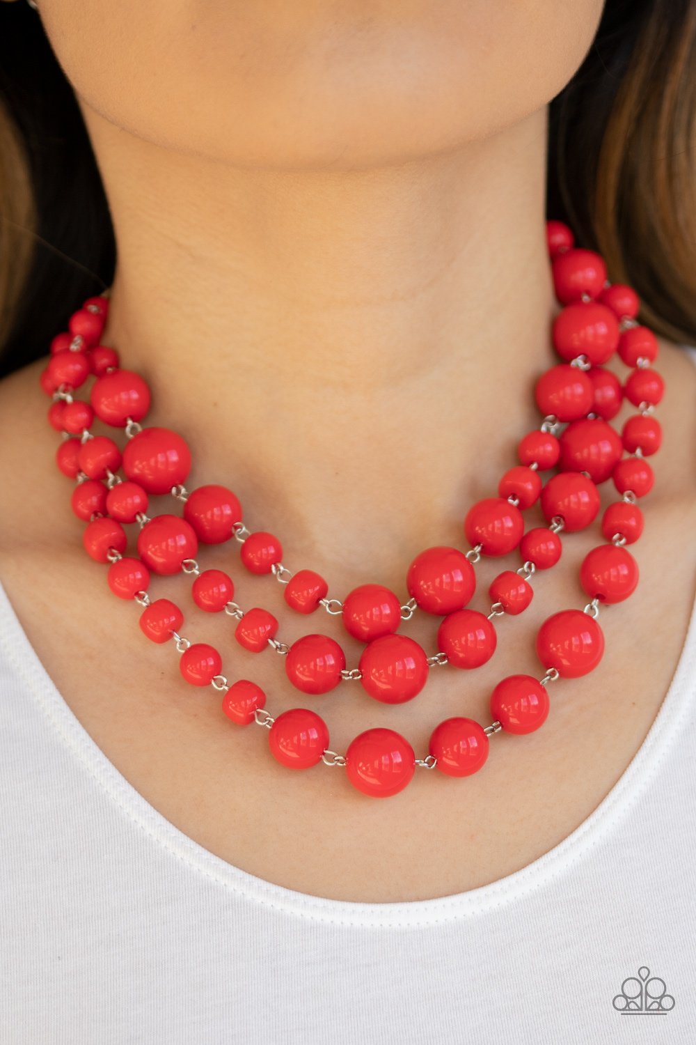 Everyone Scatter-red-Paparazzi necklace