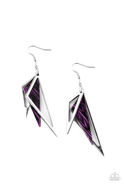 Evolutionary Edge - purple - Paparazzi earrings