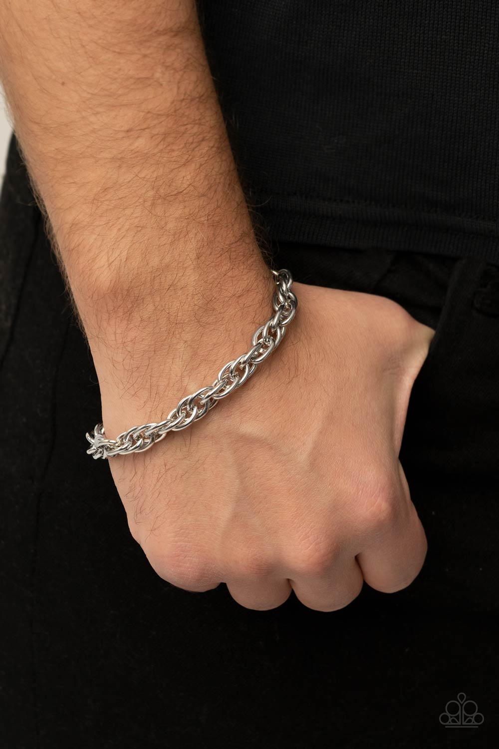 Executive Exclusive - silver - Paparazzi mens bracelet